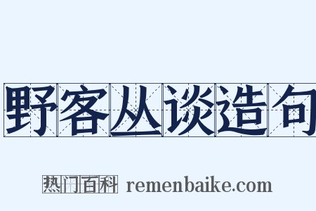 野客丛谈造句是什么意思的图片
